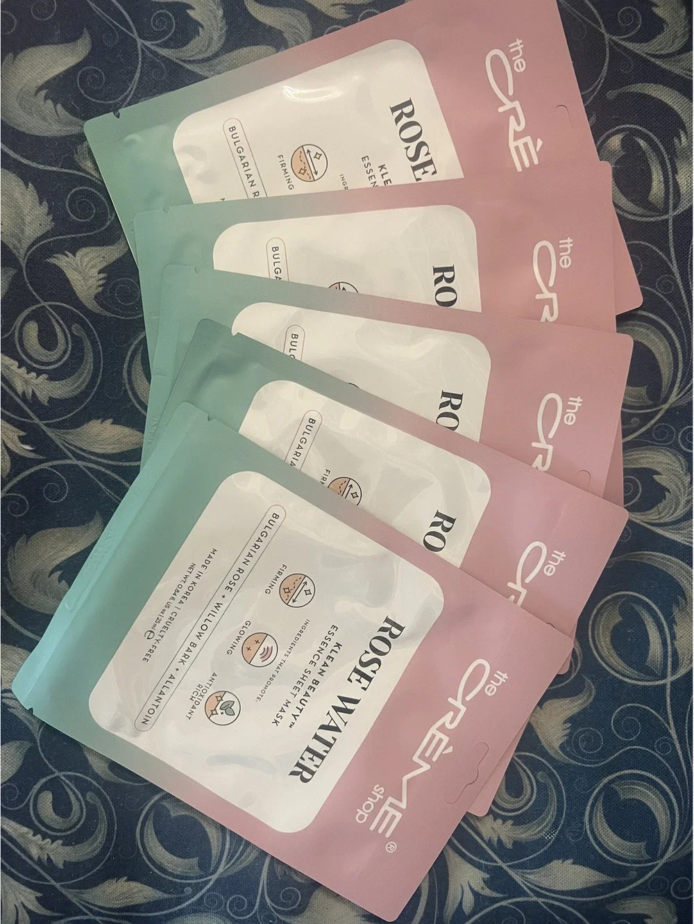The Crème Shop Rose Water Klean Beauty Essence Sheet Mask (5 Count)